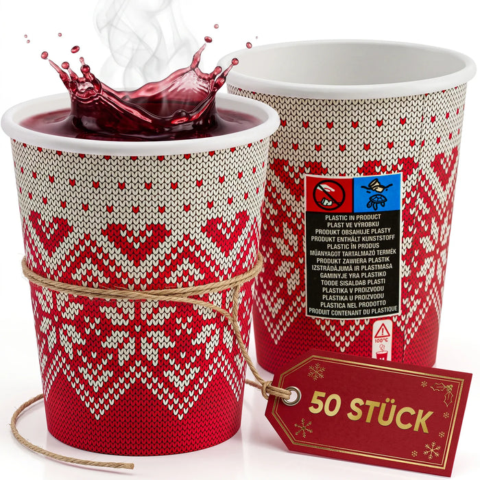 Glühweinbecher Advent 200ml - Pappbecher für Glühwein