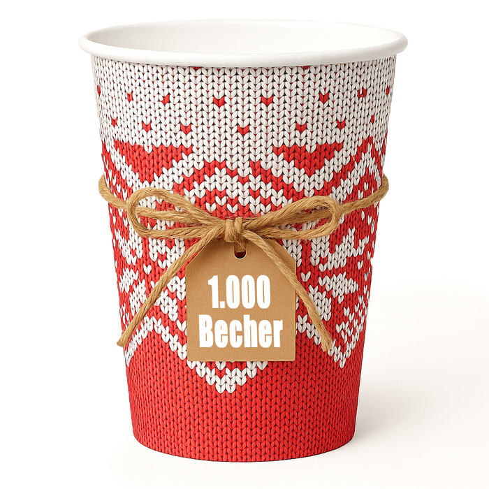 Glühweinbecher Advent 200ml | Pappbecher für Glühwein [1.000 Stück]