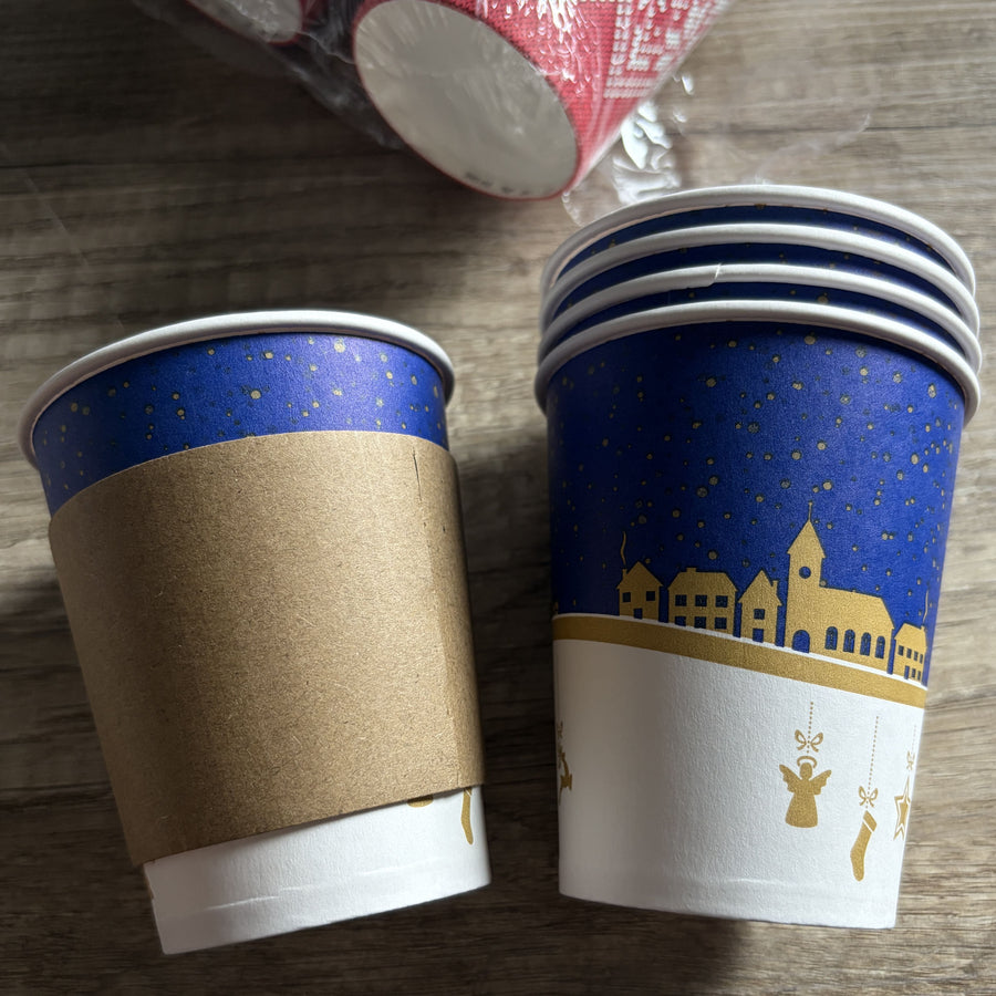 Becher Manschetten - Papier Banderole für Glühweinbecher